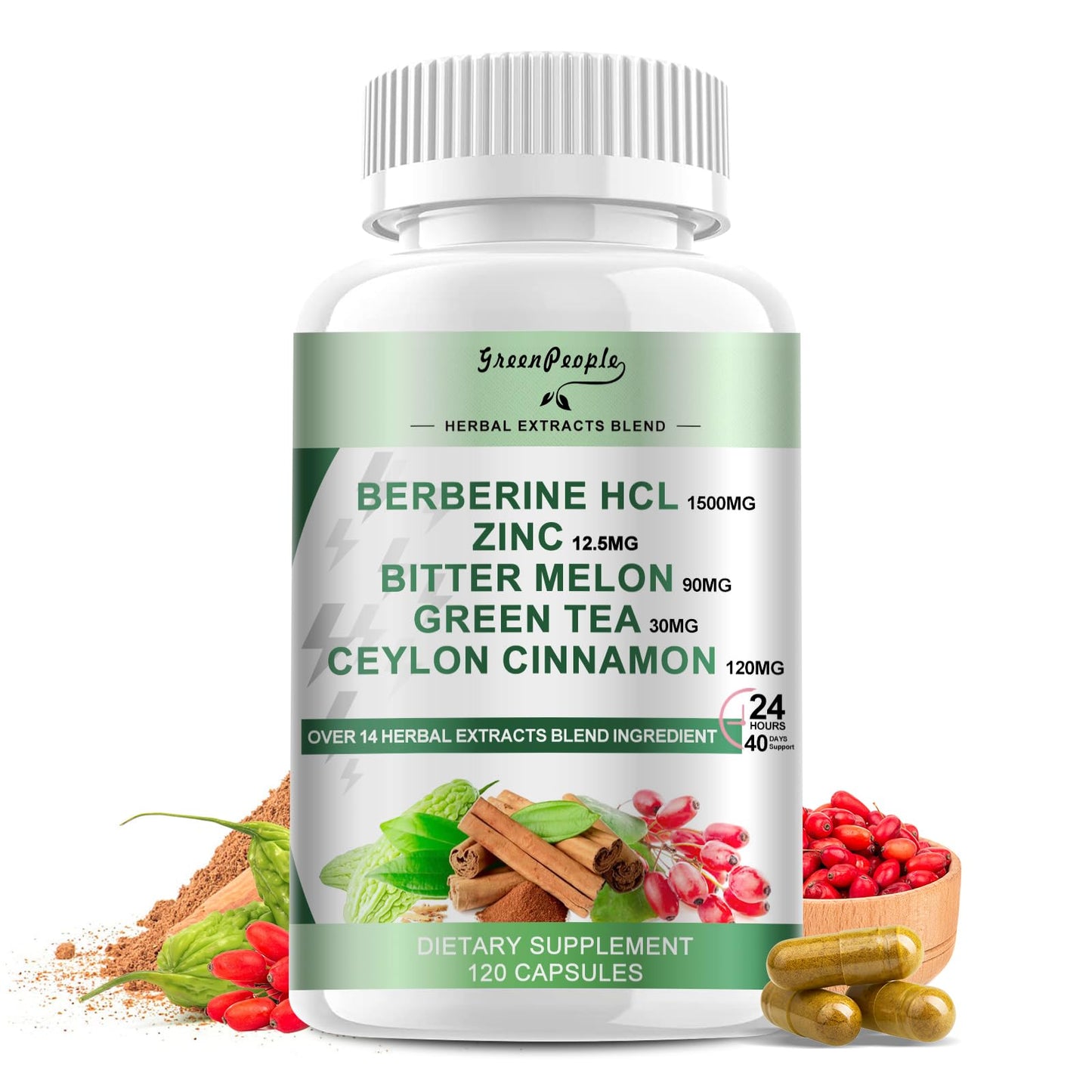 GREENPEOPLE Berberine 1500mg Liposomal - 120 Capsules | Immune Support & Energy
