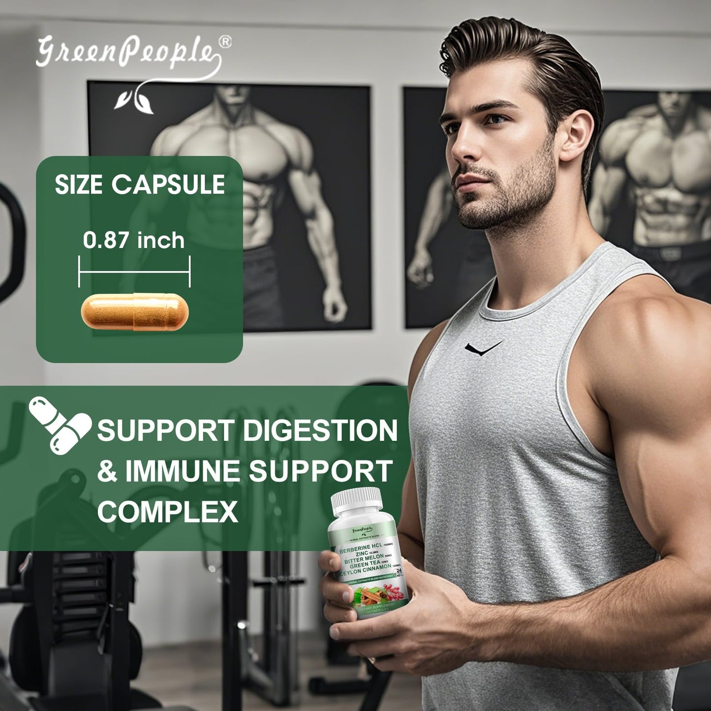 GREENPEOPLE Berberine with Cinnamon – 2 Pack, 120-Count