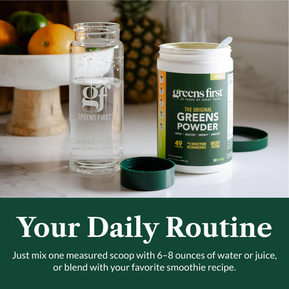 Greens First Original Greens Powder - 49 Superfoods, Prebiotics & Probiotics, Citrus, 30 Servings