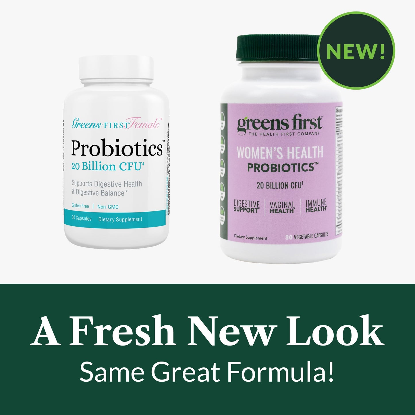 Greens First Women's Health Probiotics - 20B CFU for Digestive, Immune & Vaginal Health