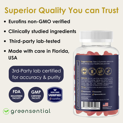 Greensential Sugar-Free Hair Skin Nails Gummies | 5,000 mcg Biotin | Vegetarian & Non-GMO | Made in USA
