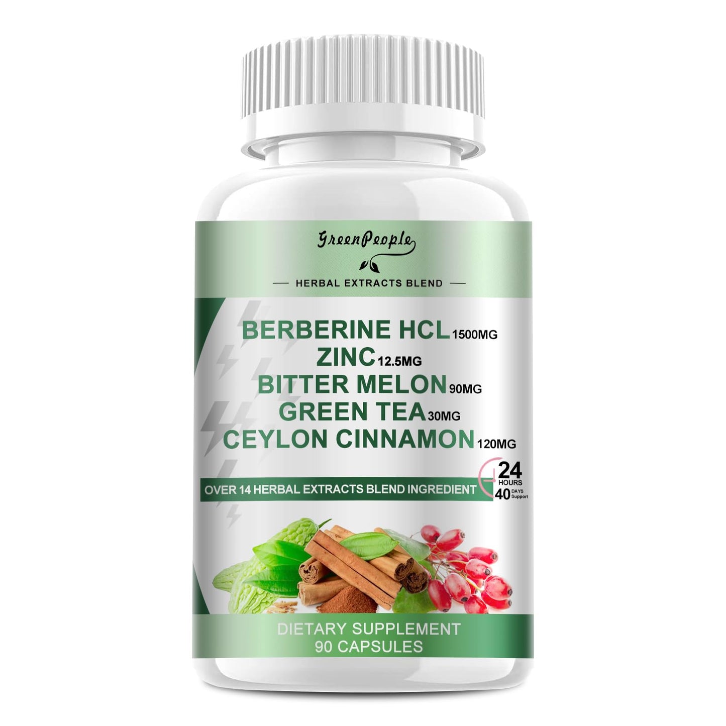 GREENPEOPLE Berberine 1500mg with Ceylon Cinnamon – AMPK & GLP-1 Activation