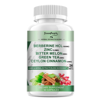 GREENPEOPLE Berberine 1500mg with Ceylon Cinnamon – AMPK & GLP-1 Activation
