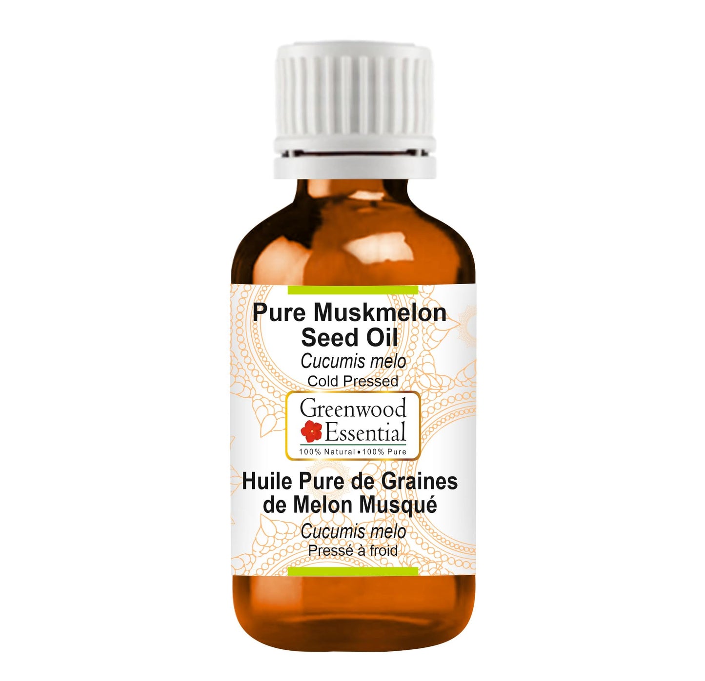 Greenwood Essential Muskmelon Seed Oil (Cucumis melo) – Cold-Pressed, Undiluted Carrier for Skin & Massage (100ml)