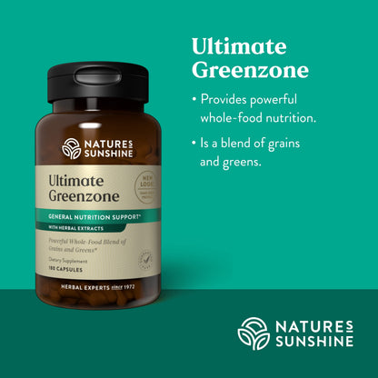 Nature's Sunshine Ultimate Greenzone - 180 Capsules | Supports Immunity, Balanced pH, Grains & Herbs