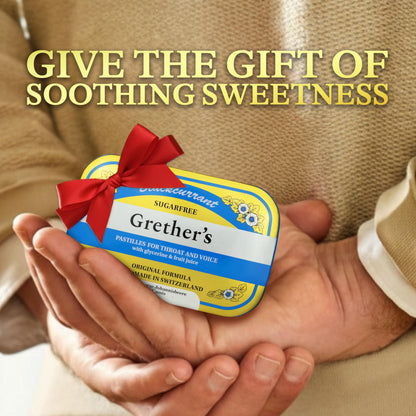Grether's Sugarfree Pastilles Ginger Lemon, Blackcurrant & Blueberry – Dry Mouth Relief, Soothing Throat & Healthy Voice – 3 Pack