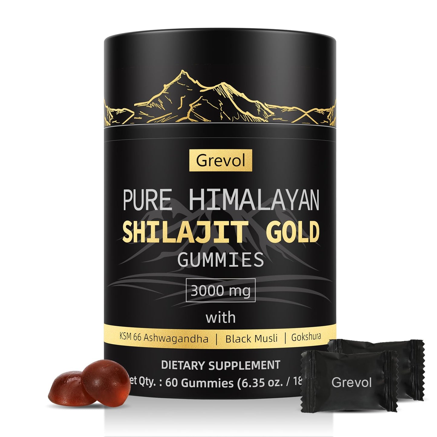 Grevol Himalayan Shilajit Gummies – Gold Grade Shilajit with Ashwagandha