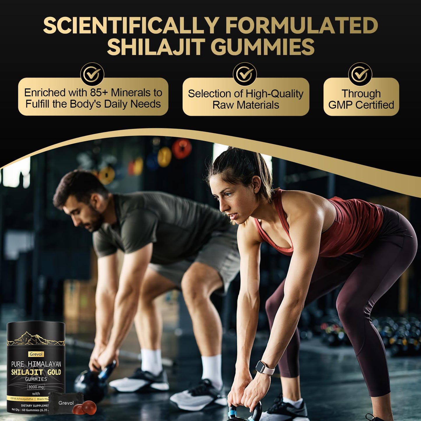 Grevol Himalayan Shilajit Gummies – Gold Grade Shilajit with Ashwagandha
