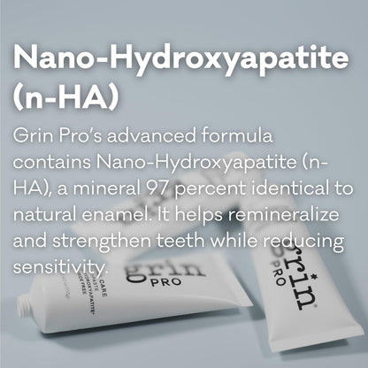 Grin Pro Enamel Repair Toothpaste – Fluoride Free Nano-Hydroxyapatite for Sensitive Teeth (4 oz) – Made in New Zealand