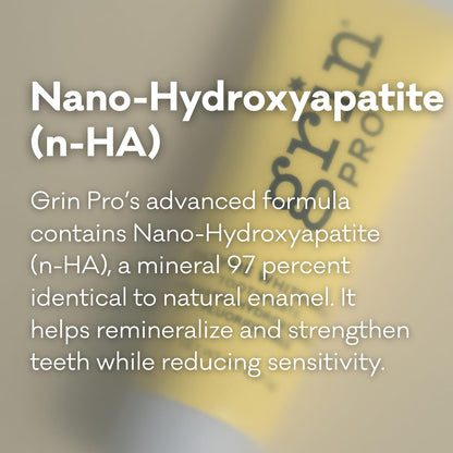 Grin Pro Enzyme Whitening Toothpaste | Nano-Hydroxyapatite, Fluoride Free, SLS Free, Peppermint – 4 oz