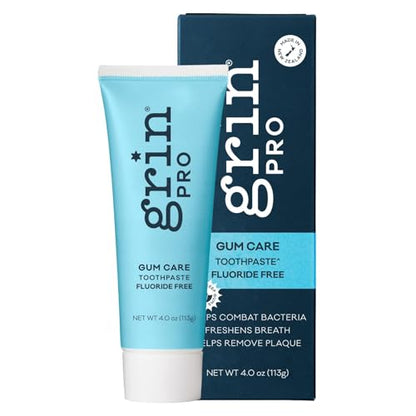 Grin Pro Gum Care Fluoride Free Toothpaste – Organic with Manuka Oil & Propolis | Fresh Breath & Gum Health