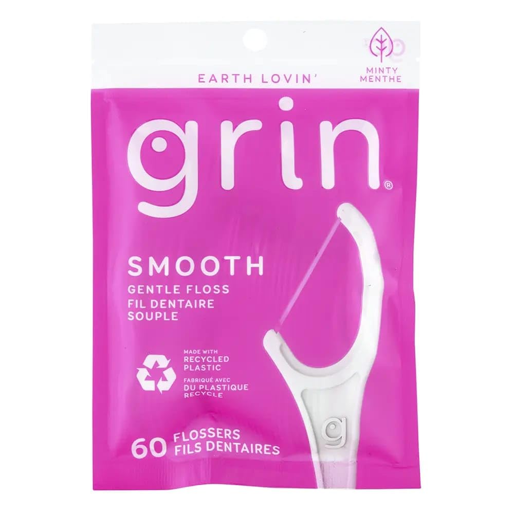 Grin Smooth Floss Tape - Gentle Flossers, 60 Count