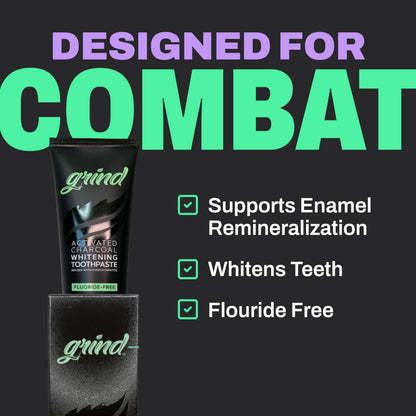 Grind Fluoride Free Hydroxyapatite Toothpaste, Theobromine, Activated Charcoal, Whitening, Dentist Recommended, Natural, Made in USA, 4 oz, 2 pk