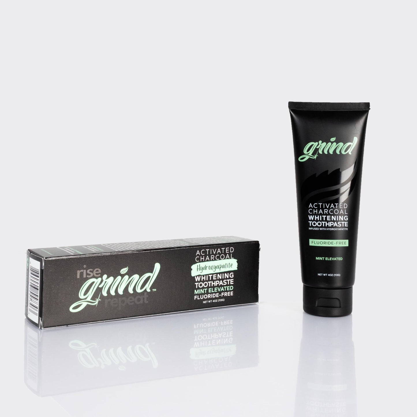 Grind Fluoride Free Hydroxyapatite Toothpaste, Theobromine, Activated Charcoal, Whitening, Dentist Recommended, Natural, Made in USA, 4 oz, 2 pk