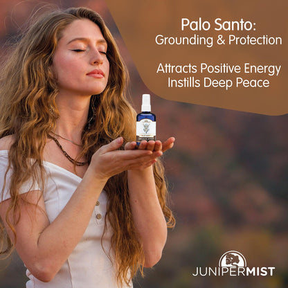 Palo Santo & Sage Smudge Spray (4oz) – Grounding & Clarity | Smokeless Sage Mist – Crystal Infused, USA Made