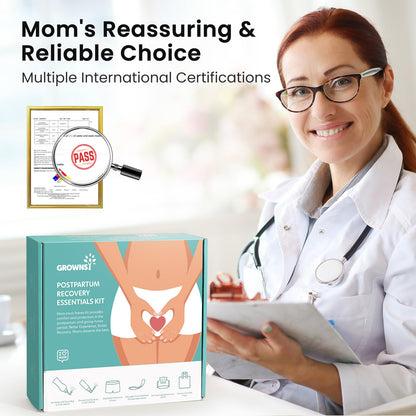 GROWNSY Postpartum Essentials Recovery Kit for Labor & Delivery | Peri Bottle, Perineal Spray & More