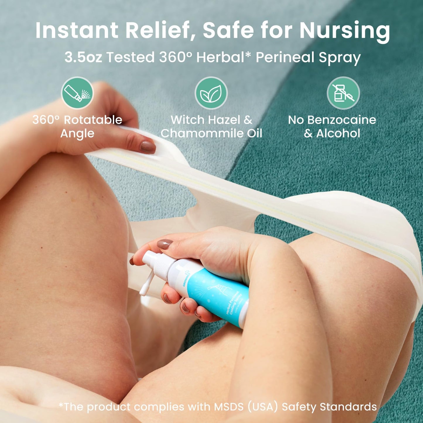 GROWNSY Postpartum Essentials Recovery Kit for Labor & Delivery | Peri Bottle, Perineal Spray & More