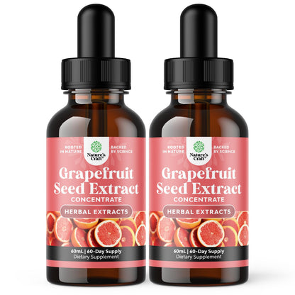 GSE Grapefruit Seed Extract Liquid – One Drop Daily, 2 Pack Bundle, 120 Days