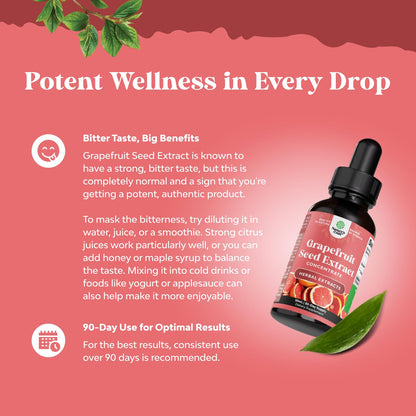 GSE Grapefruit Seed Extract Liquid – One Drop Daily, 2 Pack Bundle, 120 Days