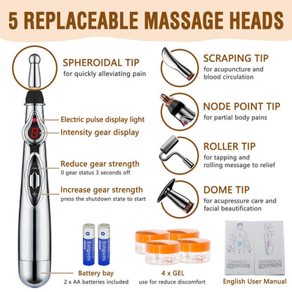Acupuncture Super Set – 5-Head Pen, Gua Sha, Ear Seeds & Accessories