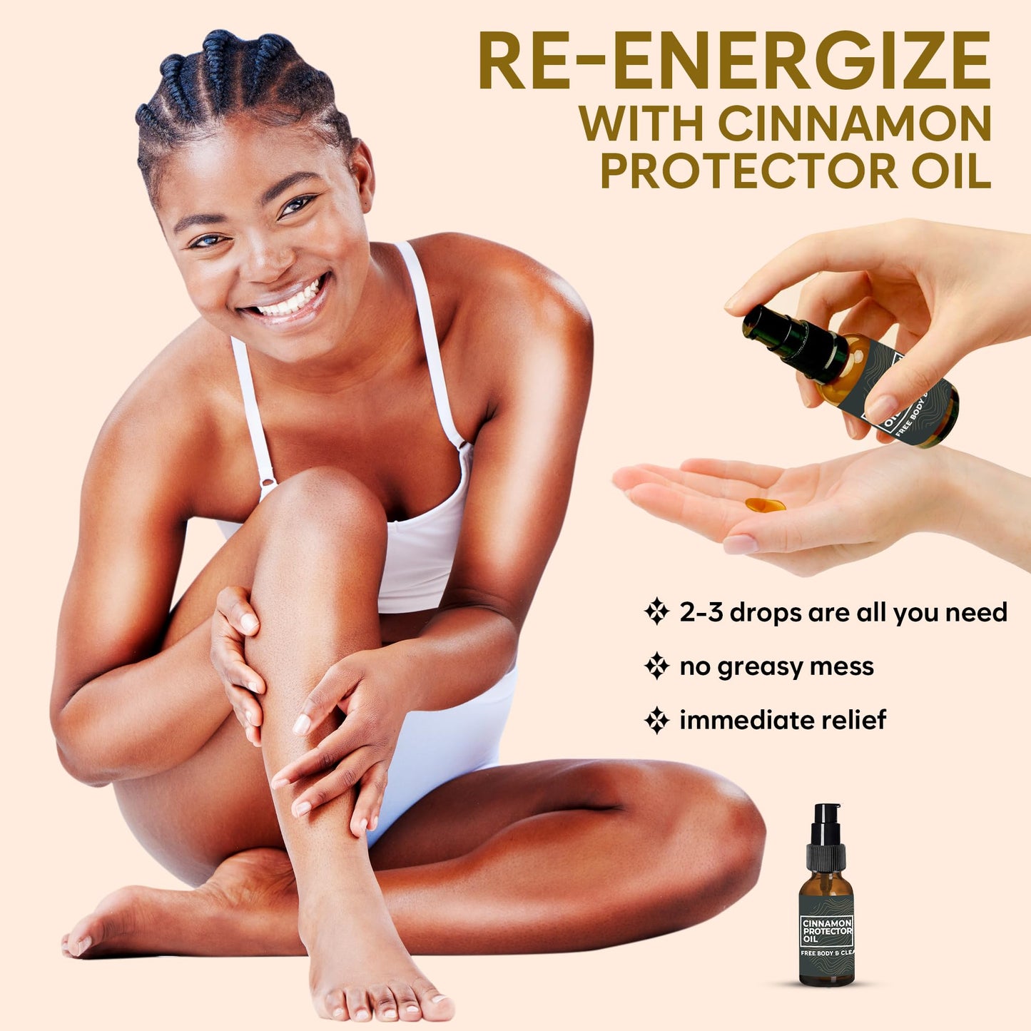 Massage Oil for Neck, Back & Cupping Tools | Cinnamon Protector Oil