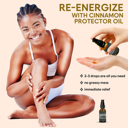 Massage Oil for Neck, Back & Cupping Tools | Cinnamon Protector Oil