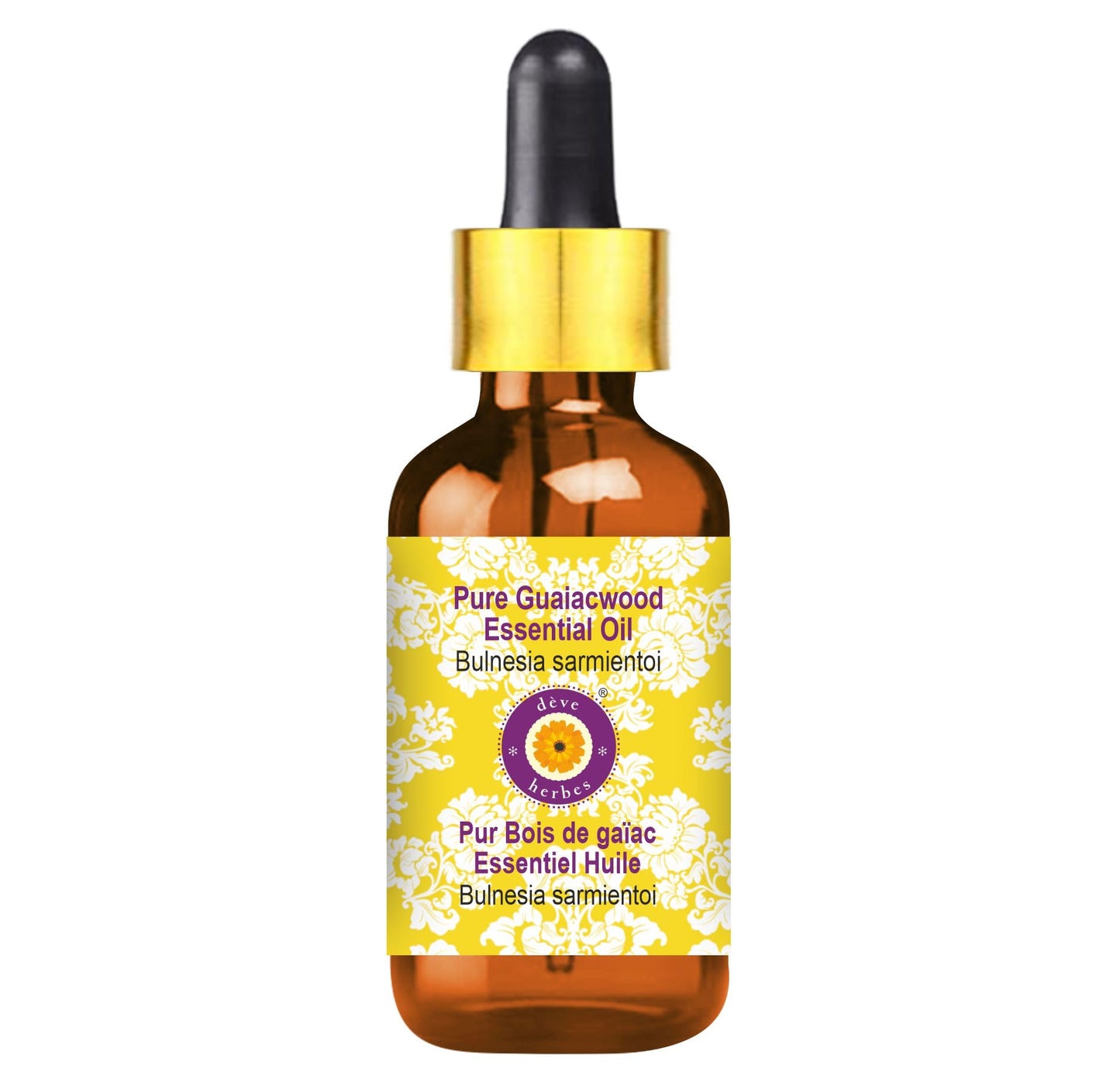 dève herbes Guaiacwood Essential Oil (Bulnesia sarmientoi) with Glass Dropper | Pure | Non-Sticky | Non-Greasy | Lightweight | Men & Women | All Skin Types | Steam Distilled 100ml (3.38 oz)