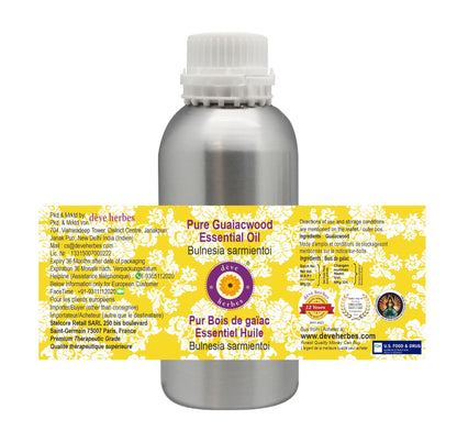 dève herbes Guaiacwood Essential Oil (Bulnesia sarmientoi) with Glass Dropper | Pure | Non-Sticky | Non-Greasy | Lightweight | Men & Women | All Skin Types | Steam Distilled 100ml (3.38 oz)
