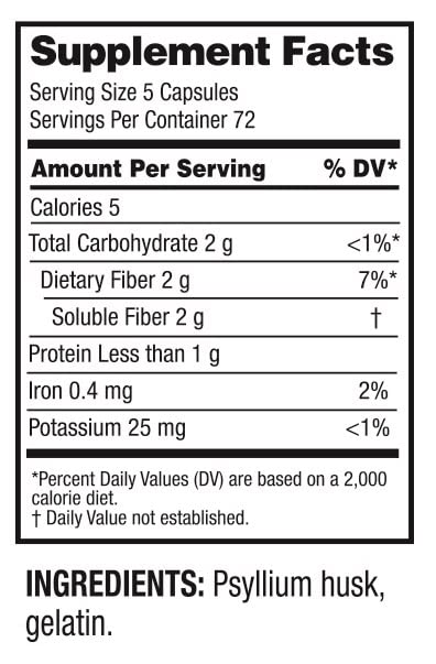 Guardian Psyllium Fiber Capsules – Natural Psyllium Husk (720Ct)