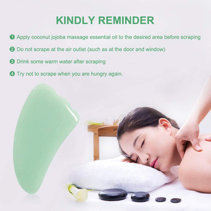 airogym Guasha Massage Tool – Natural Stone Gua Sha Board 4-Piece Set for Spa, Acupuncture & Lymphatic Drainage