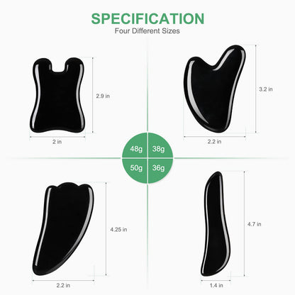 airogym Guasha Massage Tool – 4pc Natural Gua Sha Board Set
