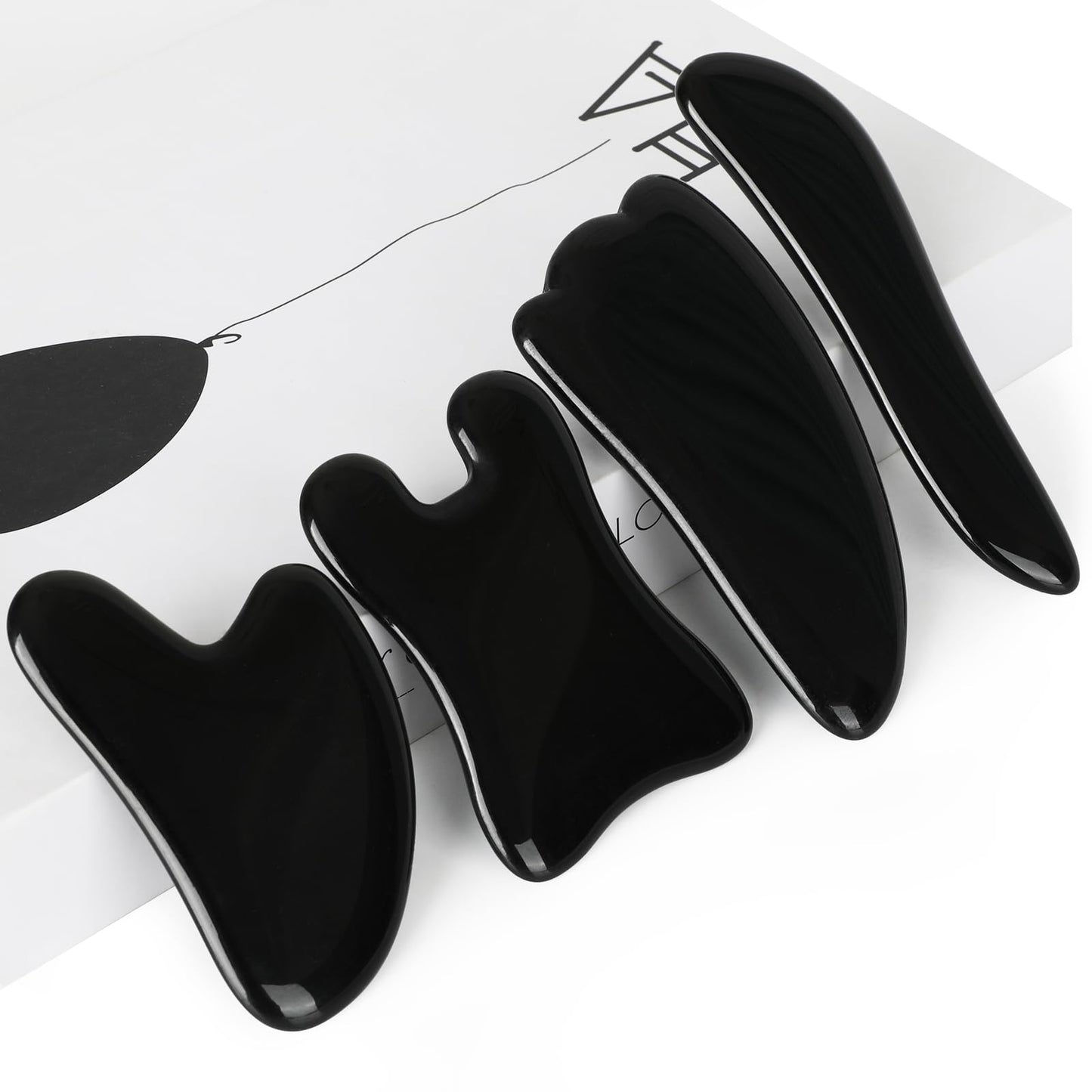 airogym Guasha Massage Tool – 4pc Natural Gua Sha Board Set