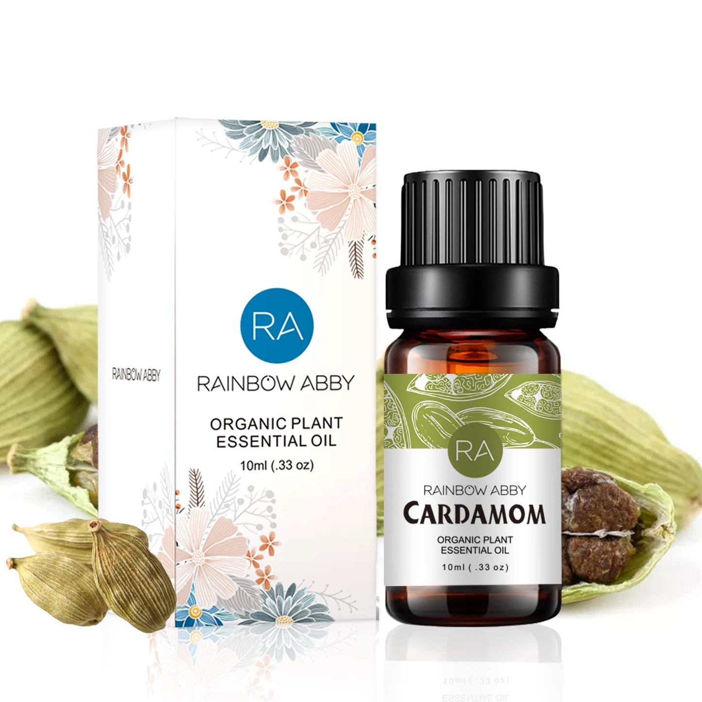 2-Pack Cardamom Essential Oil 2x10ml | 100% Pure Organic | Rainbow Abby