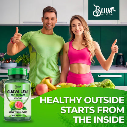 BLIVA Guava Leaf Extract Capsules – 1000 mg (10:1) – 90 Vegetarian Capsules