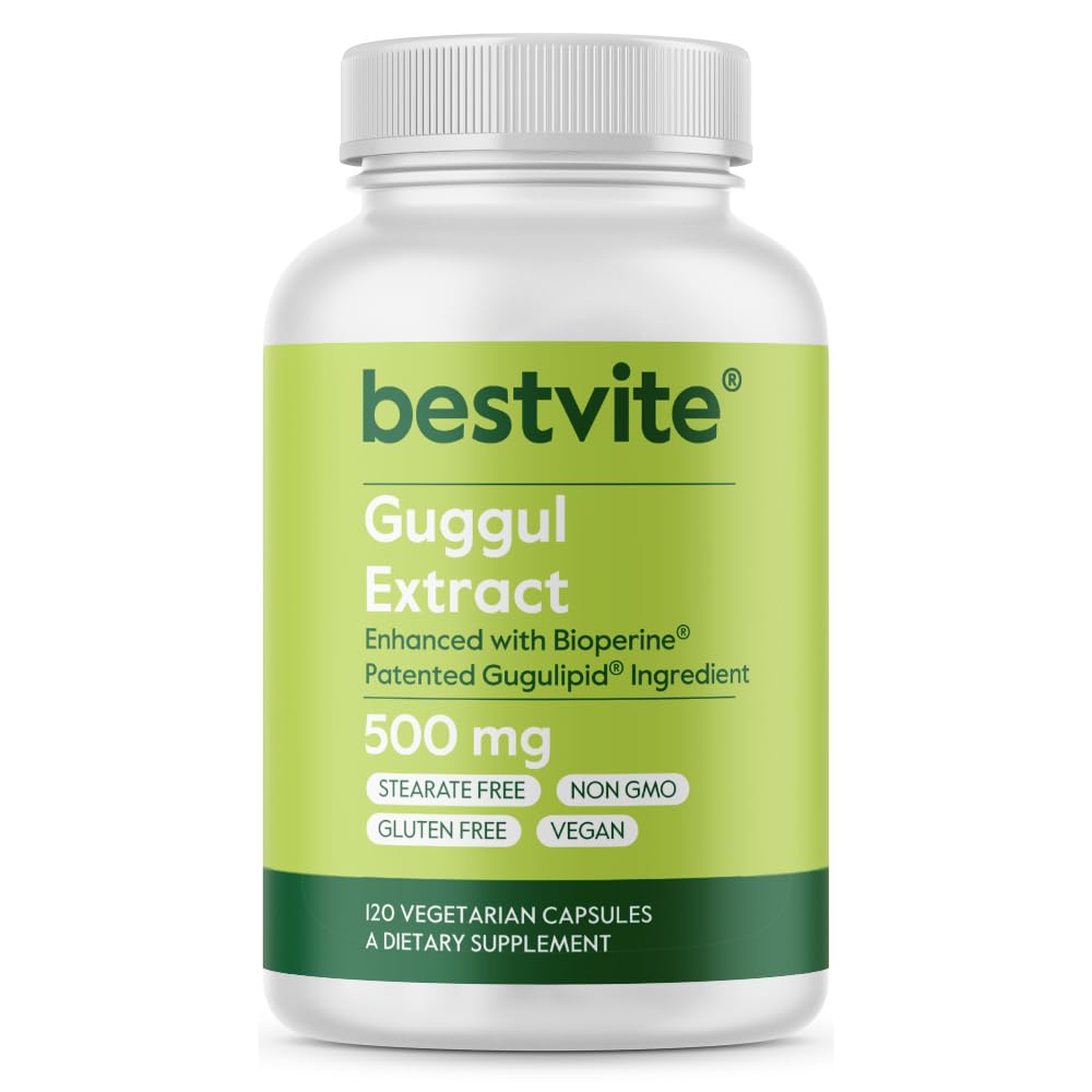 Guggul Extract 500mg (120 Vegetarian Capsules) – Clinically Studied, Patented, Bioperine Enhanced