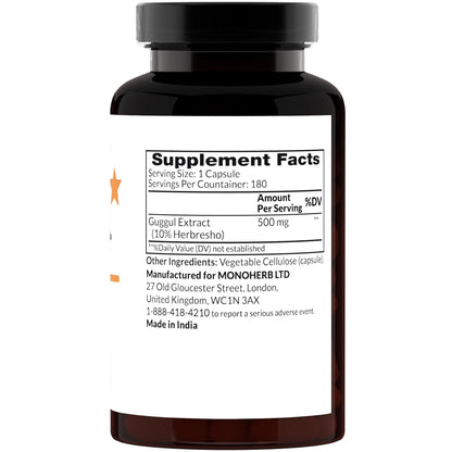 MONOHERB Guggul Extract 500 mg - 180 Capsules