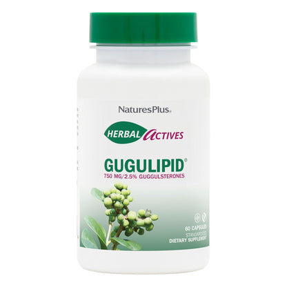 Natures Plus Gugulipid 750 mg – 60 Veg Capsules | 2.5% Guggulsterones