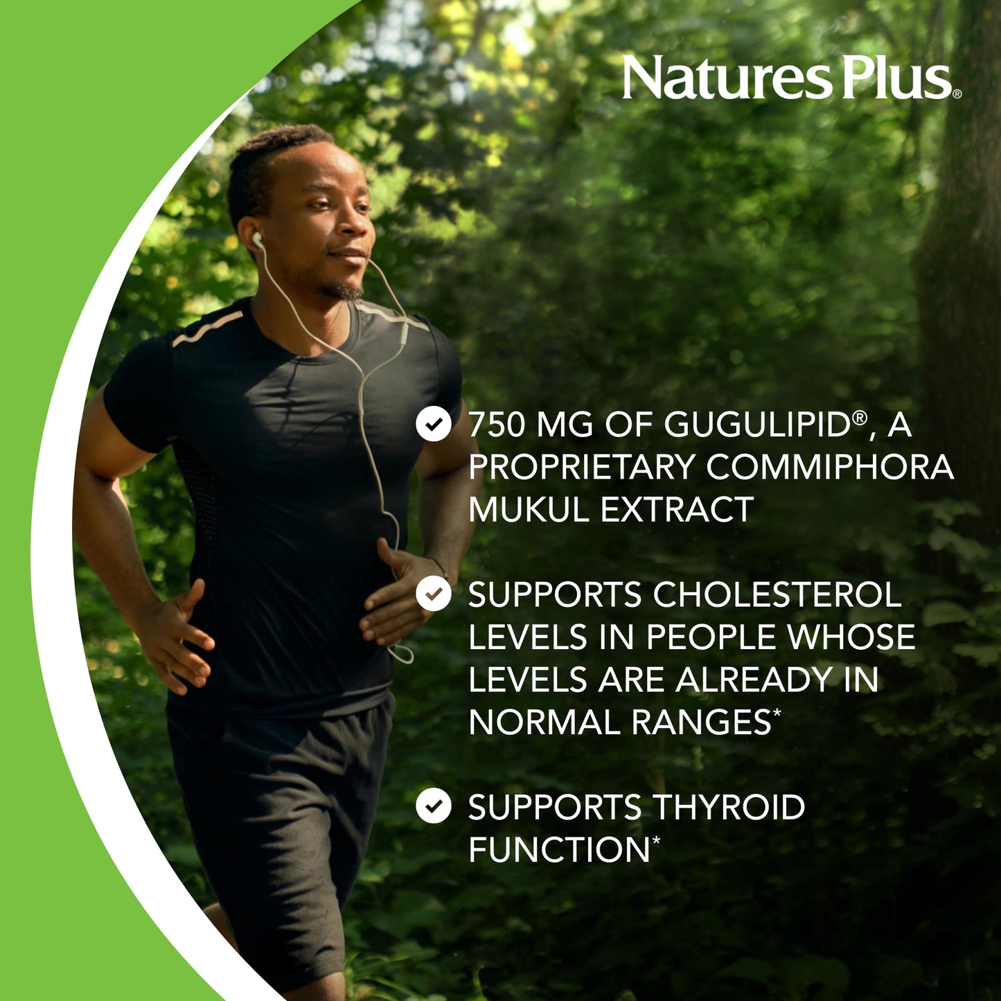 Natures Plus Gugulipid 750 mg – 60 Veg Capsules | 2.5% Guggulsterones