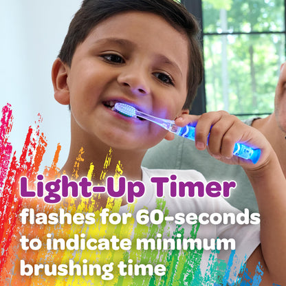GUM Crayola Kids Light-Up Timer Toothbrush – Soft Bristles & Suction Cup (3+)