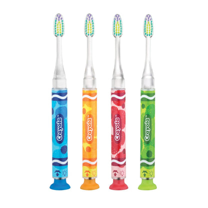GUM Crayola Kids Light-Up Timer Toothbrush – Soft Bristles & Suction Cup (3+)