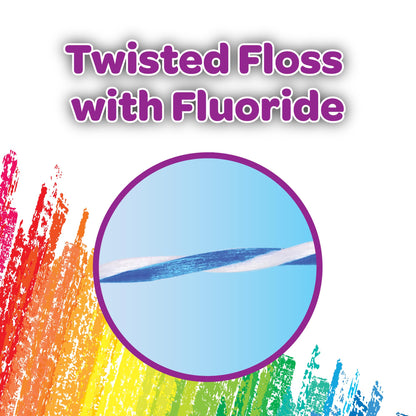GUM Crayola Twistables Kids Flossers with Fluoride – 90 Count (Ages 3+)