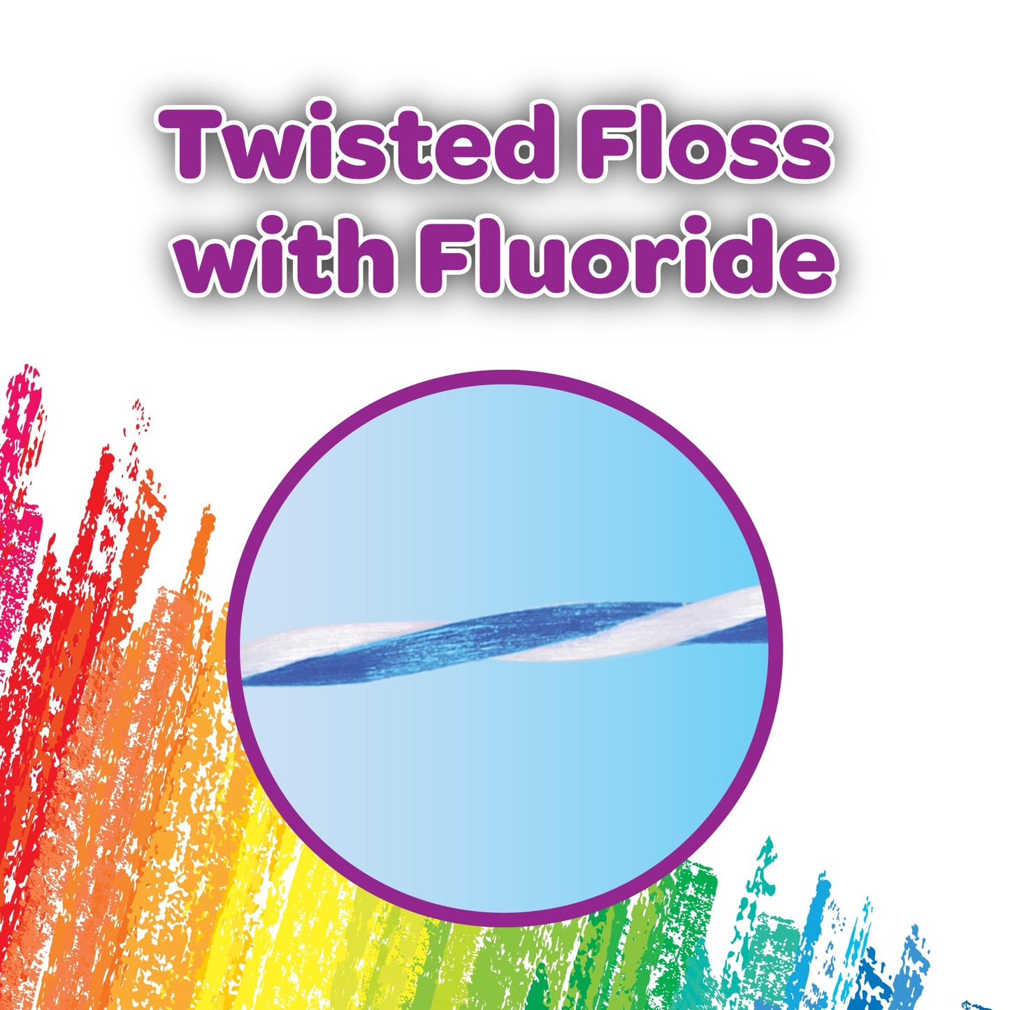 GUM Crayola Twistables Kids Flossers with Fluoride - 75 Count, 3 Flavors, Ages 3+