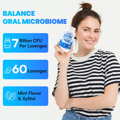 Oral Probiotics 11B CFU with M18 & A12 – Fresh Breath, Gum Health (120 Lozenges)