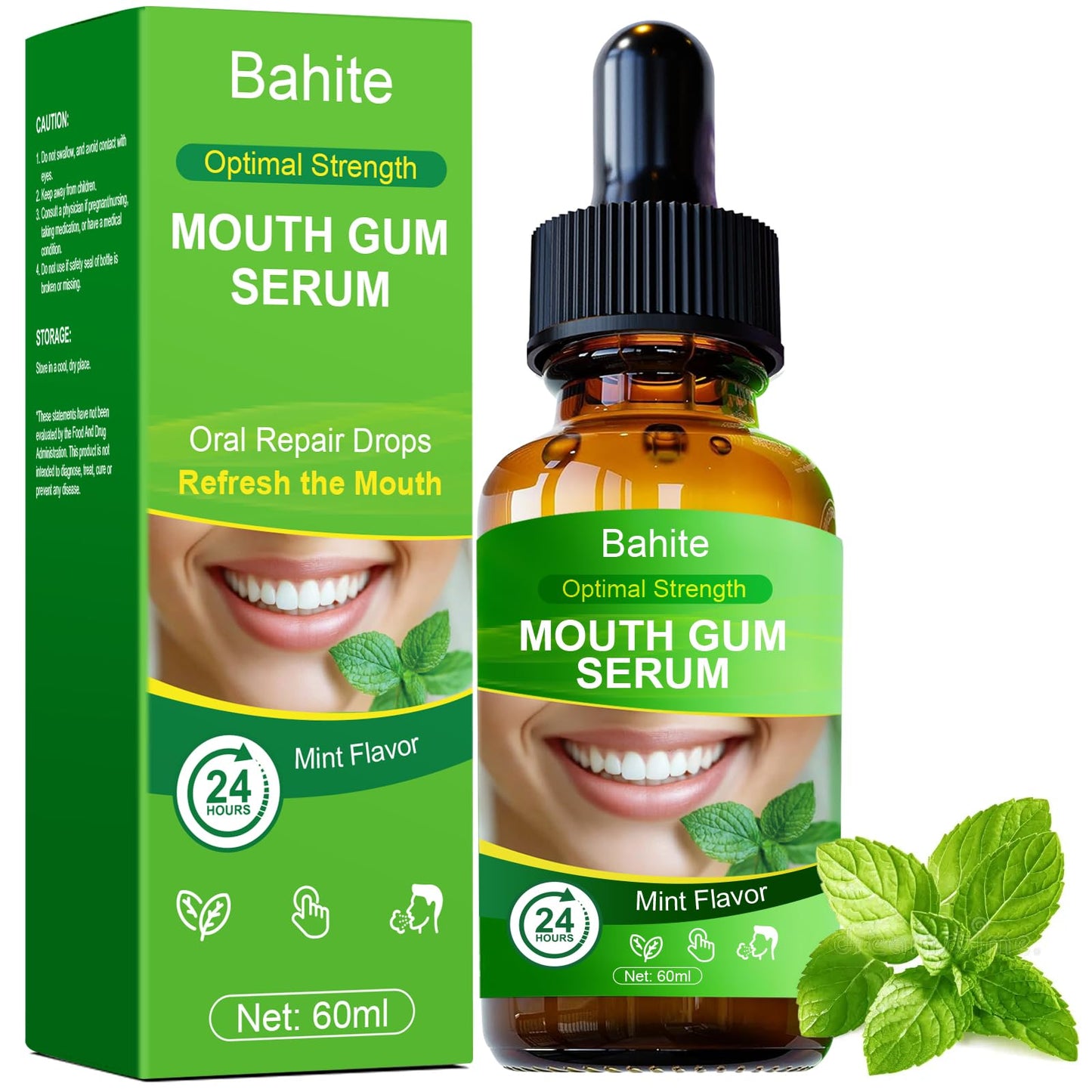 Gum Restore Drops – Bad Breath Treatment for Adults | Gum Regrowth for Receding Gums, Dry Mouth, Alcohol-Free Mint 60ML