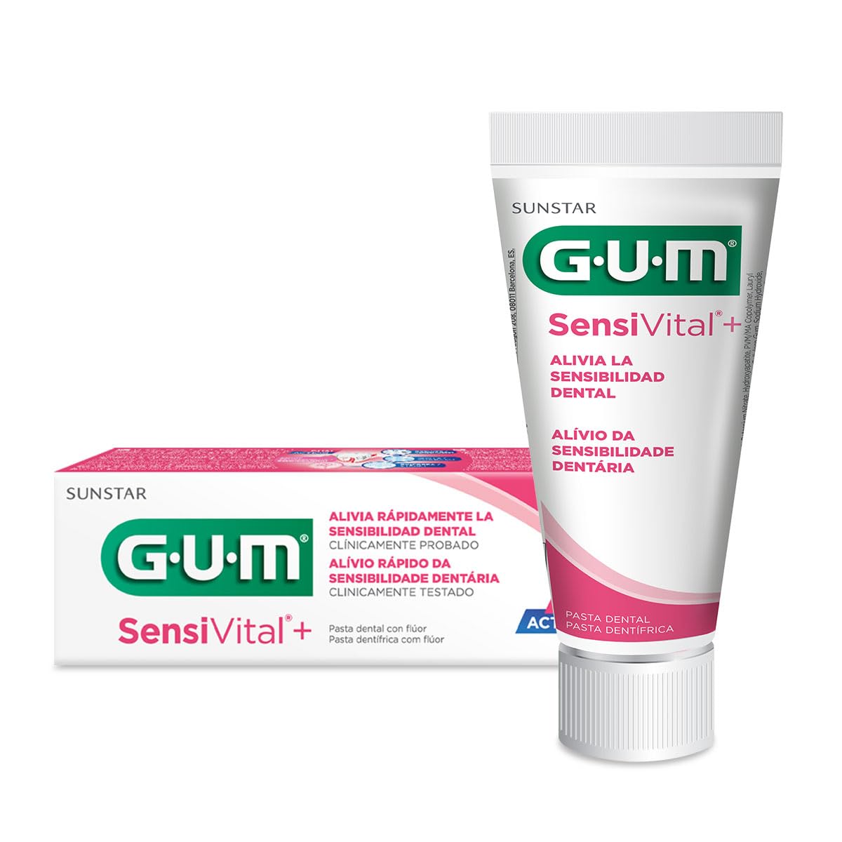 GUM Sensi Vital+ Dual Action Toothpaste with Fluoride – 75 ml (2.5 fl oz) – Made in Italy