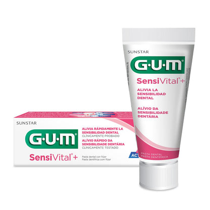 GUM Sensi Vital+ Dual Action Toothpaste with Fluoride – 75 ml (2.5 fl oz) – Made in Italy