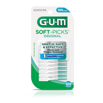GUM Soft-Picks Original – Disposable Interdental Brushes with Carry Case (100 Count)