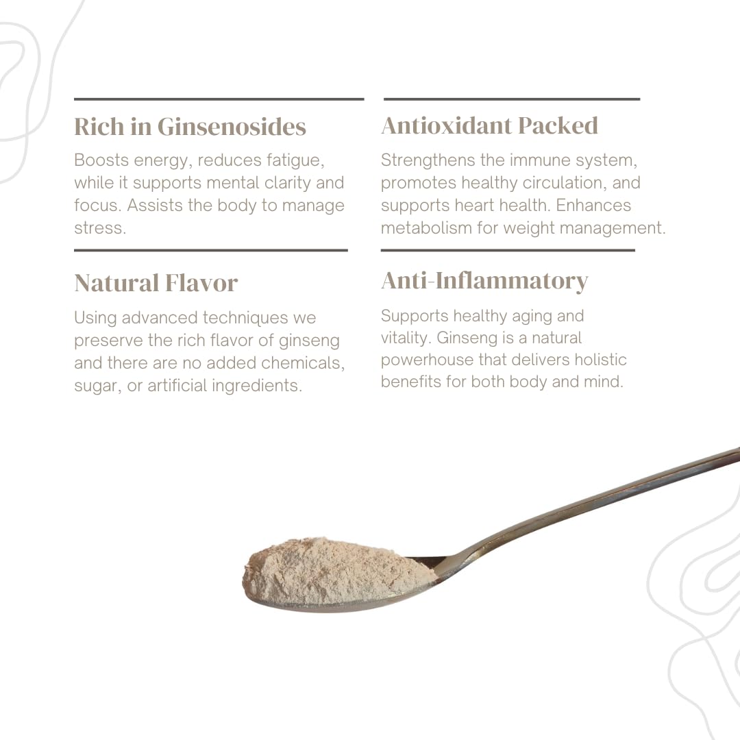 Gumiho Ginseng Powder- Korean Panax Ginseng & Yam from Geumsan; Ginsenosides Supports Immune System; Yam Supports Digestive System, Increasing Health Benefits; Ideal for Drinks, Bakeries, Savories
