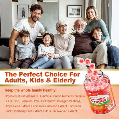 Liposomal Vitamin C Gummies 1000mg for Adults & Kids 9+ | Immune Support