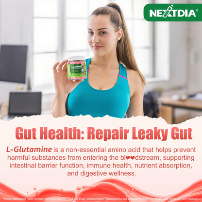 L-Glutamine 1200mg Gut & Immune Support Gummies – Sugar-Free, Vegan, 60 Count